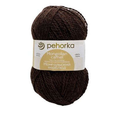 Пряжа Пехорка Монгольский верблюд (251 коричневый); 50% верблюжья шерсть, 50% акрил; 100 г / 300 м